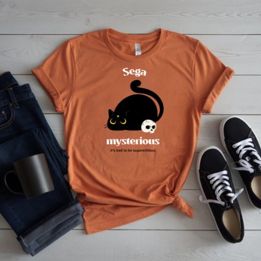 Sega Mysterious Black Cat & Schedel T-shirt