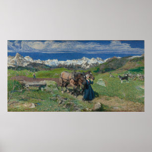 Segantini - Lente in de Alpen (1897) Poster