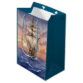 Segelboot auf dem Meer Medium Cadeauzakje (Voorkant Gekanteld)