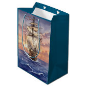 Segelboot auf dem Meer Medium Cadeauzakje (Achterkant Gekanteld)