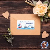 Segelboot & Wale - handgemalt | maritimer Etiket