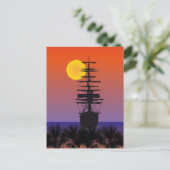 Segelschiff mit Sonnenaufgang Postkarte Briefkaart (Staand voorkant)