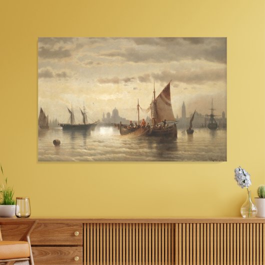 Segelschiffe Vor Venedig Canvas Afdruk (Insitu (Woonkamer))