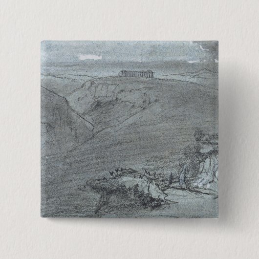 Segesta, uit de "Uitzichten van Sicilië" (alk & go Vierkante Button 5,1 Cm (Voorkant)