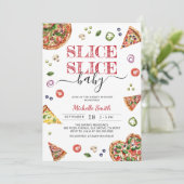 Segment Baby | Pizza Baby shower uitnodiging (Staand voorkant)
