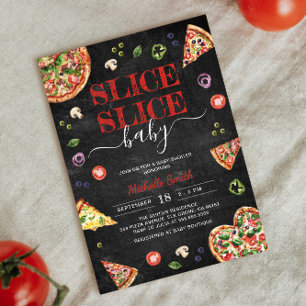 Segment Baby   Pizza schoolbord Baby shower Kaart