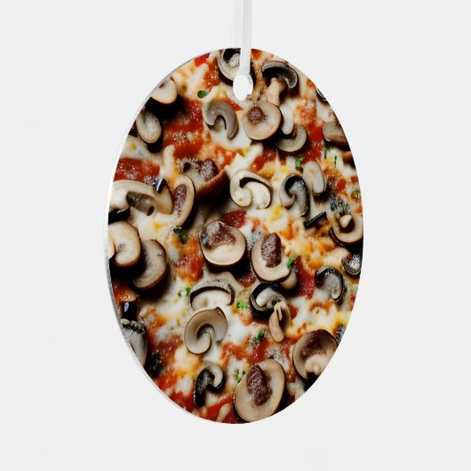 Segment, Segment Baby | Grappige Paddestoel Pizza Metalen Ornament (Voorkant Rechts)