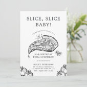 Segment, Slice-Baby | Pizza Thmed Birthday Luncheo Kaart (Staand voorkant)