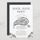 Segment, Slice-Baby | Pizza Thmed Birthday Luncheo Kaart (Voorkant / Achterkant)