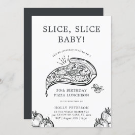 Segment, Slice-Baby | Pizza Thmed Birthday Luncheo Kaart