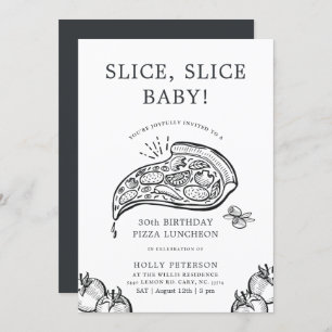 Segment, Slice-Baby   Pizza Thmed Birthday Luncheo Kaart