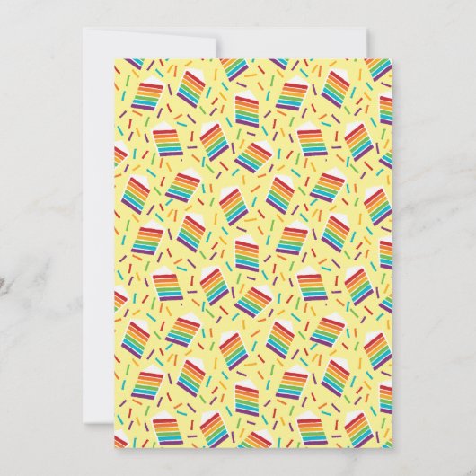 Segment van Rainbow Cake Custom Party Kaart (Achterkant)