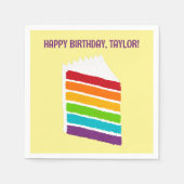Segment van Rainbow Cake Custom Party Servet (Voorkant)