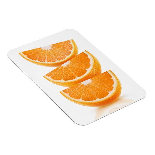 Segmenten van sinaasappel in een stapel magneet (Rechterzijde)
