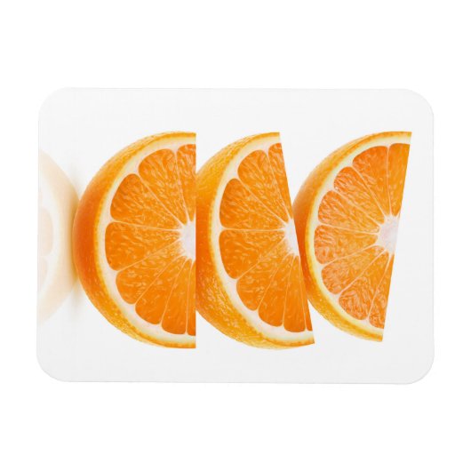 Segmenten van sinaasappel in een stapel magneet (Horizontaal)