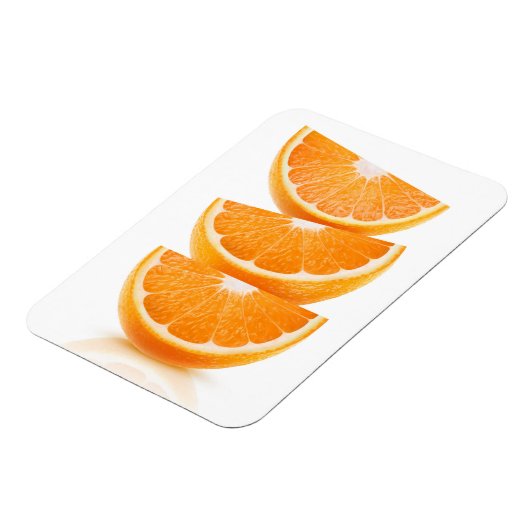 Segmenten van sinaasappel in een stapel magneet (Linkerzijde)