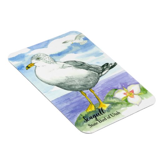 Sego Lily Seagull State Bird of Utah Magneet (Rechterzijde)