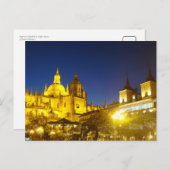 Segovia Cathedraal 's nachts in Spanje Briefkaart (Voorkant / Achterkant)