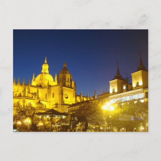 Segovia Cathedraal 's nachts in Spanje Briefkaart (Voorkant)
