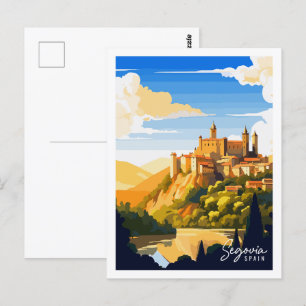 Segovia Frankrijk vintage reisplaats illustratie Briefkaart