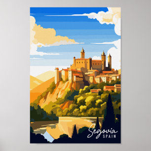 Segovia Frankrijk vintage reisplaats illustratie Poster