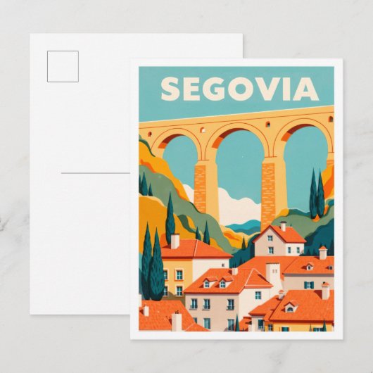 Segovia Spanje Kunst vintage Reizen Briefkaart (Voorkant / Achterkant)