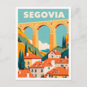 Segovia Spanje Kunst vintage Reizen Briefkaart (Voorkant)