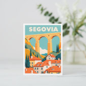 Segovia Spanje Kunst vintage Reizen Briefkaart (Staand voorkant)