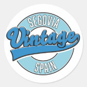 Segovia spanje retro stijl logo ronde sticker (Voorkant)