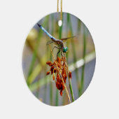 Segragras en Dragonfly Keramisch Ornament (Rechts)