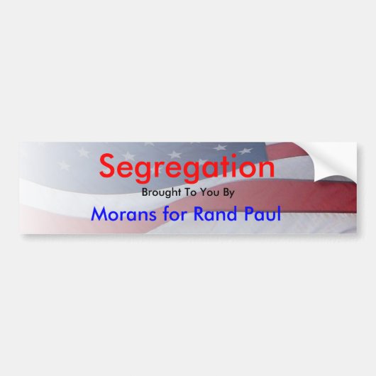 Segregatie Bumpersticker (Voorkant)