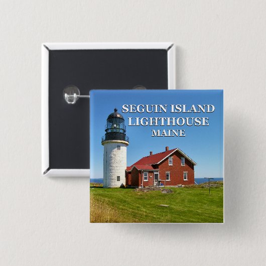Seguin Island Lighthouse, Maine Button (Voorkant /achterkant)
