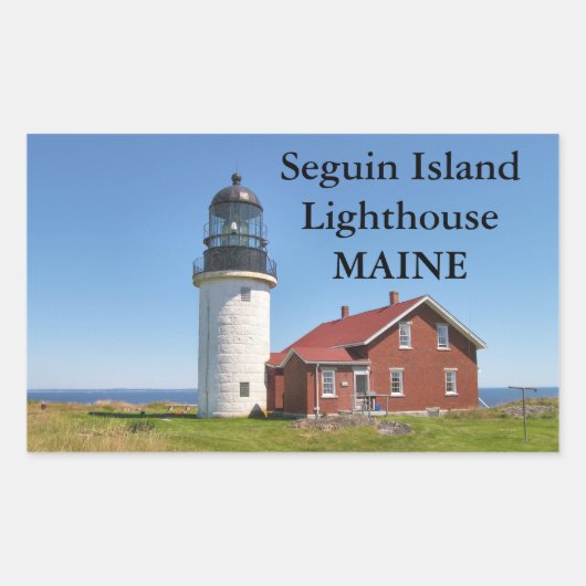 Seguin Island Lighthouse, Maine Rechthoekige Sticker (Voorkant)