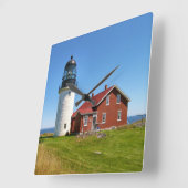 Seguin Island Lighthouse, Maine Wall Clock Vierkante Klok (Hoek)