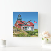 Seguin Island Lighthouse, Maine Wall Clock Vierkante Klok (Huis)