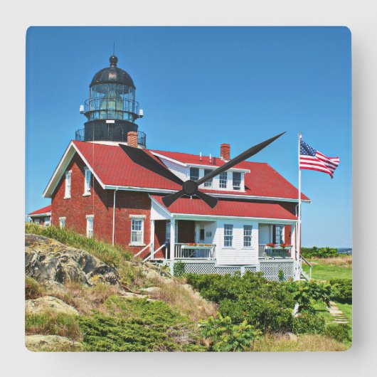 Seguin Island Lighthouse, Maine Wall Clock Vierkante Klok (Voorkant)