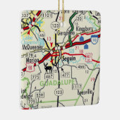 Seguin TX Road Map Keramisch Ornament (Rechts)