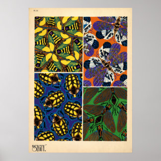 Seguy Art Noveau Insectenpatroon Poster