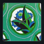 Seguy's Art Deco #11 in Emporio Moffa Vierkante Klok<br><div class="desc">kunst Deco pochoir ontwerp van Eugene Alain Seguy.</div>