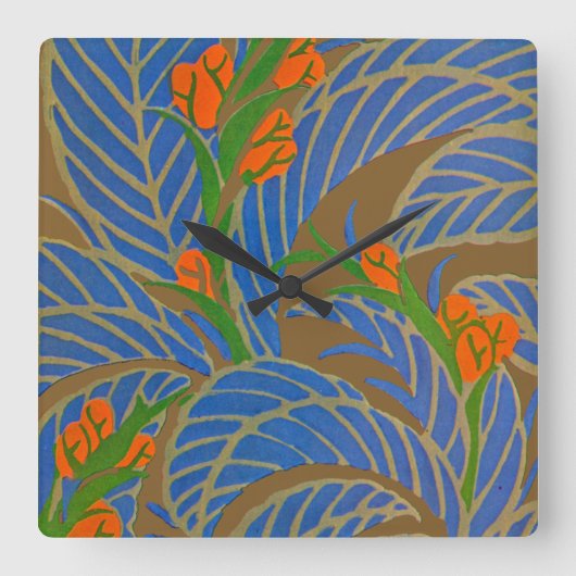 Seguy's Art Deco #9 op Emporio Moffa Vierkante Klok (Voorkant)