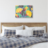 Seguy's Art Deco Golden Flowers Canvas Afdruk (Insitu (Slaapkamer))