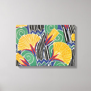 Seguy's Art Deco Golden Flowers Canvas Afdruk