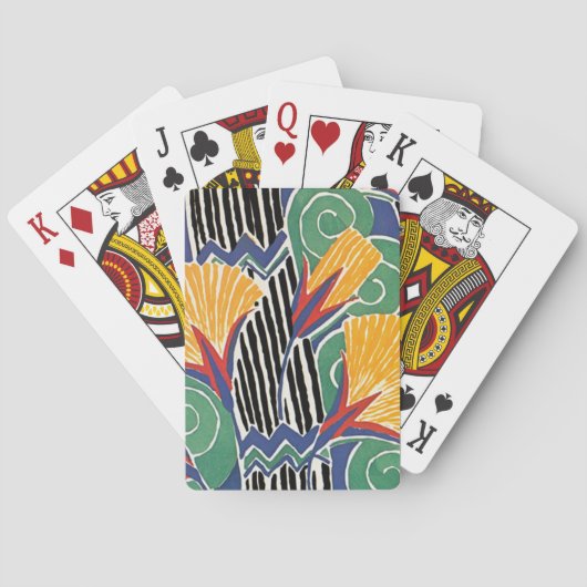 Seguy's Art Deco Golden Flowers Pokerkaarten (Achterkant)