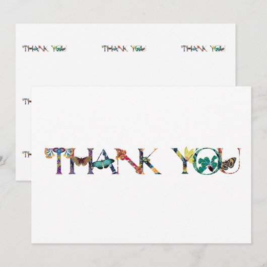 SEGUY'S PAPILLONS-LETTERTYPE BEDANKKAART (Voorkant / Achterkant)