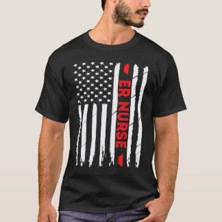 SEH-verpleegster Amerikaanse vlag trotse verpleegk T-shirt