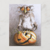 Sehr alte Halloween Vampir Eule Briefkaart (Voorkant)