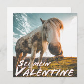 Sei mein Valentin mit schauenden Pferd (Voorkant / Achterkant)