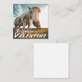 Sei mein Valentin mit schauenden Pferd Notitiekaartje (Voorkant / Achterkant)