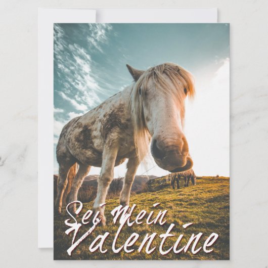 Sei mein Valentin mit schauenden Pferd V2.0 (Voorkant)