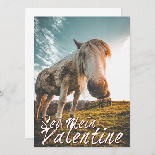 Sei mein Valentin mit schauenden Pferd V2.0 (Voorkant / Achterkant)